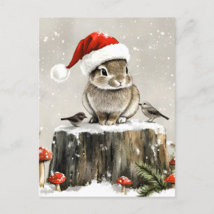 Winter Santa Bunny Wonderland Aankondigingskaart