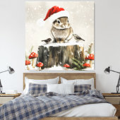 Winter Santa Bunny Wonderland Canvas Afdruk (Insitu (Slaapkamer))