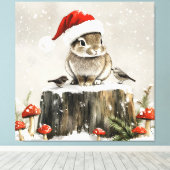 Winter Santa Bunny Wonderland Canvas Afdruk (Insitu (Houten vloer))