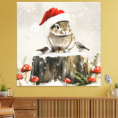 Winter Santa Bunny Wonderland Canvas Afdruk (Insitu (Woonkamer))