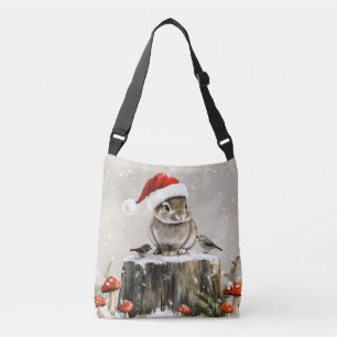 Winter Santa Bunny Wonderland Crossbody Tas