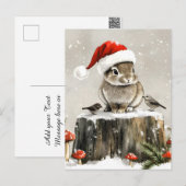 Winter Santa Bunny Wonderland Feestdagenkaart (Voorkant / Achterkant)