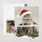 Winter Santa Bunny Wonderland Feestdagenkaart (Voorkant / Achterkant)
