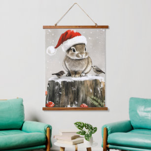 Winter Santa Bunny Wonderland Hangend Wandkleed