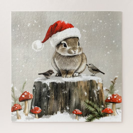 Winter Santa Bunny Wonderland Legpuzzel (Verticaal)