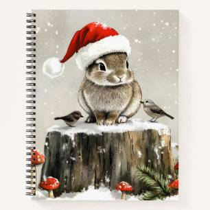 Winter Santa Bunny Wonderland Notitieboek