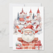 Winter Santa Christmas Houses Verjaardag Kaart (Achterkant)