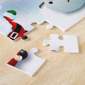 Winter Santa Claus en een Snowman Legpuzzel (Zijkant)