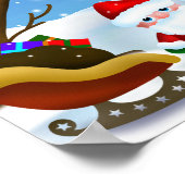 Winter Santa Claus en een Snowman Poster (Hoek)