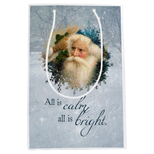  Winter Santa gepersonaliseerd Medium Cadeauzakje (Voorkant)