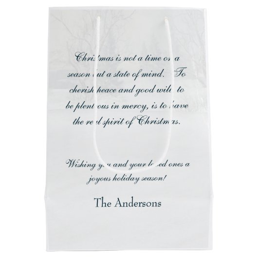  Winter Santa gepersonaliseerd Medium Cadeauzakje (Achterkant)