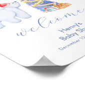 Winter Santa Polar Bear Baby Shower Welcome Poster (Hoek)
