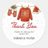 Winter Santa  Ronde Sticker (Voorkant)