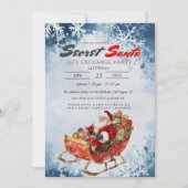 Winter Santa Sleigh Secret Kerstfeest Kaart (Voorkant)