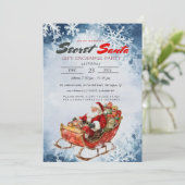 Winter Santa Sleigh Secret Kerstfeest Kaart (Staand voorkant)