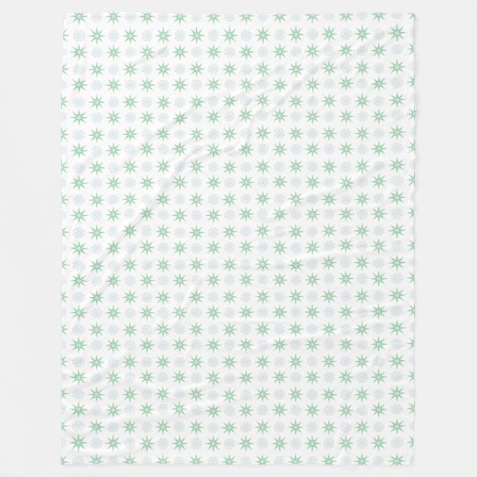 Winter Sars en Snowflakes White Pattern Fleece Deken (Voorkant)