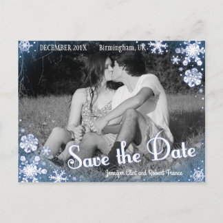 Winter Save the Date Briefkaart Snowflake Custom