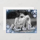 Winter Save the Date Briefkaart Snowflake Custom (Voorkant / Achterkant)