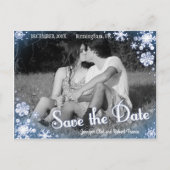 Winter Save the Date Briefkaart Snowflake Custom (Voorkant)