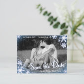 Winter Save the Date Briefkaart Snowflake Custom (Staand voorkant)