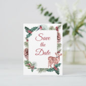 Winter Save The Date Christmas Wedding Verloving Briefkaart (Staand voorkant)