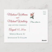 Winter Save The Date Christmas Wedding Verloving Briefkaart (Achterkant)