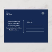 Winter SAVE THE DATE Fotobruiloft Briefkaart (Achterkant)