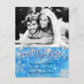 Winter SAVE THE DATE Fotobruiloft Briefkaart (Voorkant)