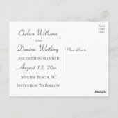 Winter Save the Date Mountain Bruiloft Verloving Briefkaart (Achterkant)