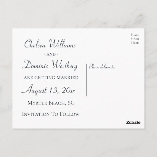 Winter Save the Date Mountain Bruiloft Verloving Briefkaart (Achterkant)