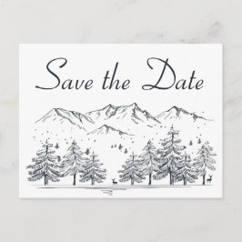 Winter Save the Date Mountain Bruiloft Verloving Briefkaart