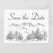 Winter Save the Date Mountain Bruiloft Verloving Briefkaart (Voorkant)