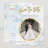 Winter Save the Date Photo Wedding Invitation Feestdagenkaart (Voorkant / Achterkant)