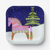 Winter Scandinavian Horse 7-inch papieren Bord (Voorkant)