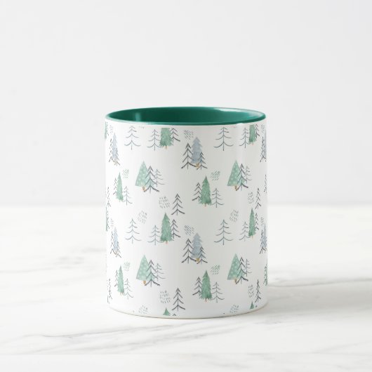 Winter Scandinavische boom met handschilderd patro Mok (Midden)