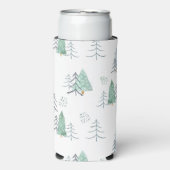 Winter Scandinavische boom met handschilderd patro Seltzer Blikjeskoeler (Seltzer Voorkant)