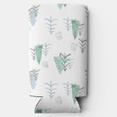 Winter Scandinavische boom met handschilderd patro Seltzer Blikjeskoeler (Achterkant)