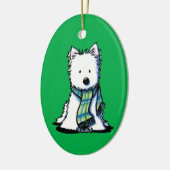 Winter Scarf Westie Ceramic Ornament (Links)