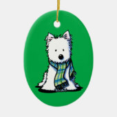 Winter Scarf Westie Ceramic Ornament (Voorkant)