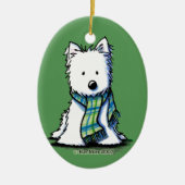 Winter Scarf Westie Ceramic Ornament (Voorkant)