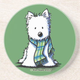 Winter Scarf Westie Onderzetter