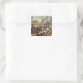 Winter Scene, 16e eeuw Vierkante Sticker (Tas)