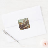Winter Scene, 16e eeuw Vierkante Sticker (Envelop)