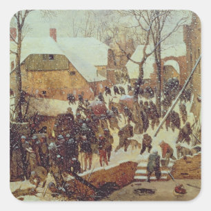 Winter Scene, 16e eeuw Vierkante Sticker