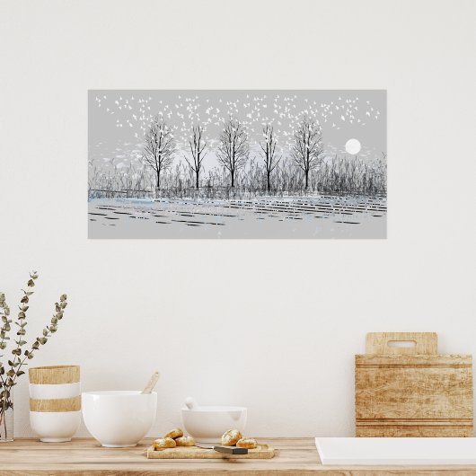 Winter Scene 1 Poster (Keuken)