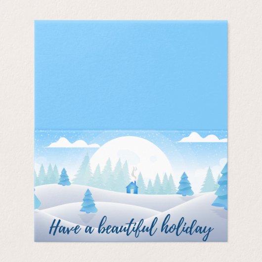 Winter Scene 25 Pack Holiday Cards Kaart (Buitenkant ongevouwen)