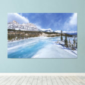 Winter Scene aan de kruising van de rivier de Sask Canvas Afdruk (Insitu (Houten vloer))