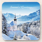 Winter scène aangepast bier onderzetter (Voorkant)