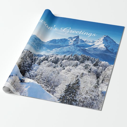 Winter Scène aangepast Cadeaupapier (Uitgerold)