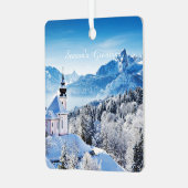 Winter scène aangepast  metalen ornament (Voorkant links)